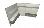 Misura Emme Гардеробная Palo Alto Wall | 830 Cemento White | 534 Vernicato Champagne Silver | Pelle H08 Asfalto
