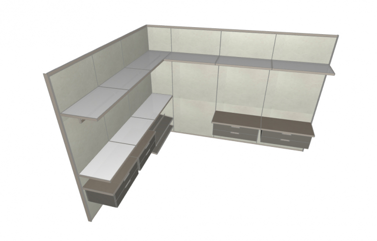 Misura Emme Гардеробная Palo Alto Wall | 830 Cemento White | 534 Vernicato Champagne Silver | Pelle H08 Asfalto. Фото 04