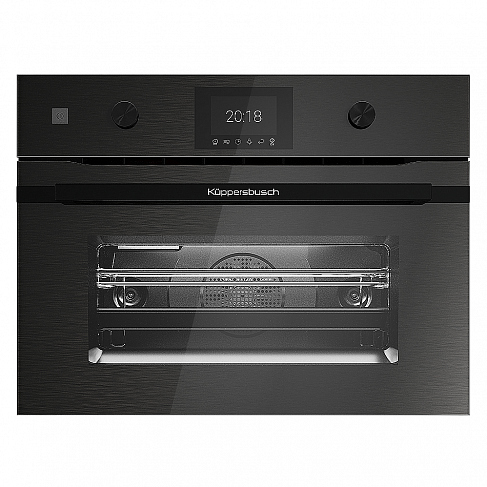 Kuppersbusch Компактный духовой шкаф с микроволнами CBM 6350.0 GPH 6 Black Steel. Фото 01