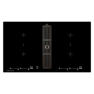 Индукционная варочная панель с вытяжкой KMI 9800.0 SR Black Chrome