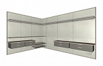 Misura Emme Гардеробная Palo Alto Wall | 830 Cemento White | 534 Vernicato Champagne Silver | Pelle H08 Asfalto