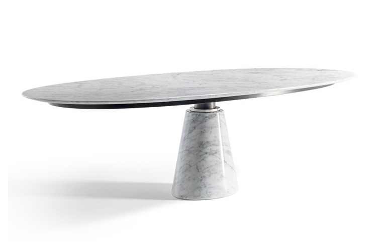 Poltrona Frau Mesa Ellipse | Bianco Carrara Semi-Lucido. Фото 02