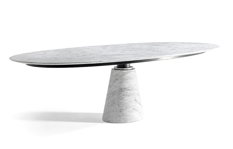 Poltrona Frau Mesa Ellipse | Bianco Carrara Semi-Lucido. Фото 02