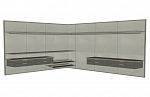 Misura Emme Гардеробная Palo Alto Wall | 830 Cemento White | 534 Vernicato Champagne Silver | Pelle H08 Asfalto