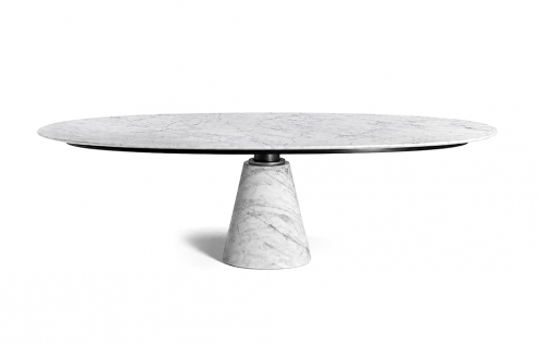 Обеденный стол Mesa Ellipse | Bianco Carrara Semi-Lucido