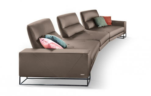 Диван Copernico 750 | Vega 111 Tortora | Carbonio Lucido