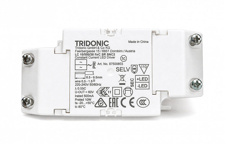 Tridonic Блок питания LC 10W 250/350/500/700mA fixC SR SNC2. Фото 01