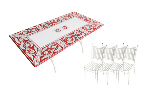 Rosso Pompei Стол + 4 стула Eva