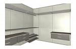 Misura Emme Гардеробная Palo Alto Wall | 830 Cemento White | 534 Vernicato Champagne Silver | Pelle H08 Asfalto