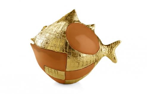 Статуэтка Pop Puffer Fish | Oro Lucido/Smalto Arancio