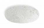 Poltrona Frau Mesa Ellipse | Bianco Carrara Lucido | Saddle Extra Polvere