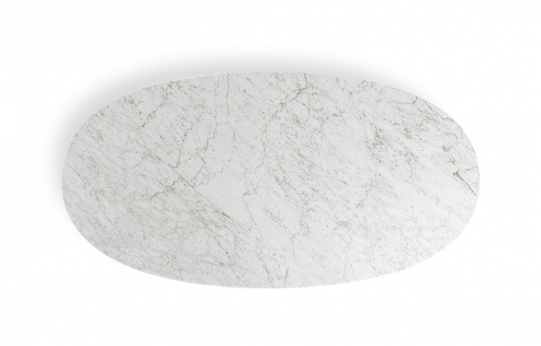 Poltrona Frau Mesa Ellipse | Bianco Carrara Lucido | Saddle Extra Polvere. Фото 03