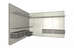 Misura Emme Гардеробная Palo Alto Wall | 830 Cemento White | 534 Vernicato Champagne Silver | Pelle H08 Asfalto